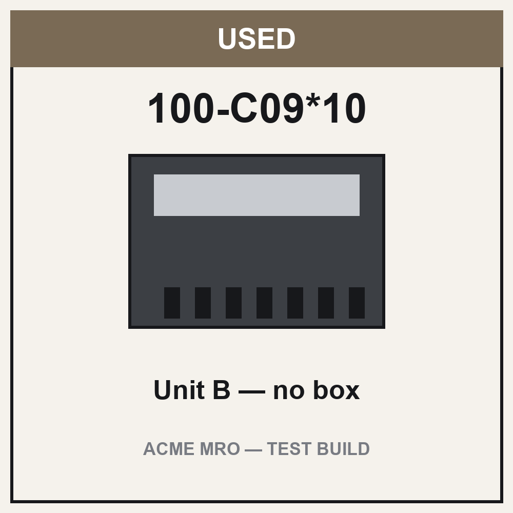 100-C09*10 Unit B — no box