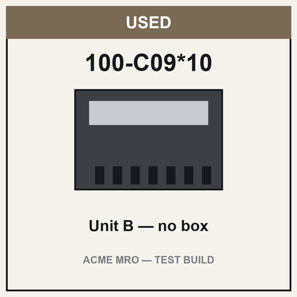 100-C09*10 Unit B — no box